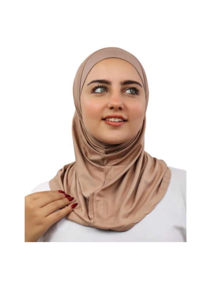 Piece Syrian Hijab Set (Open-Ended Bandana + Slip-on Khimar) - Premium Cotton Lycra - Multi-Colors - Image 1